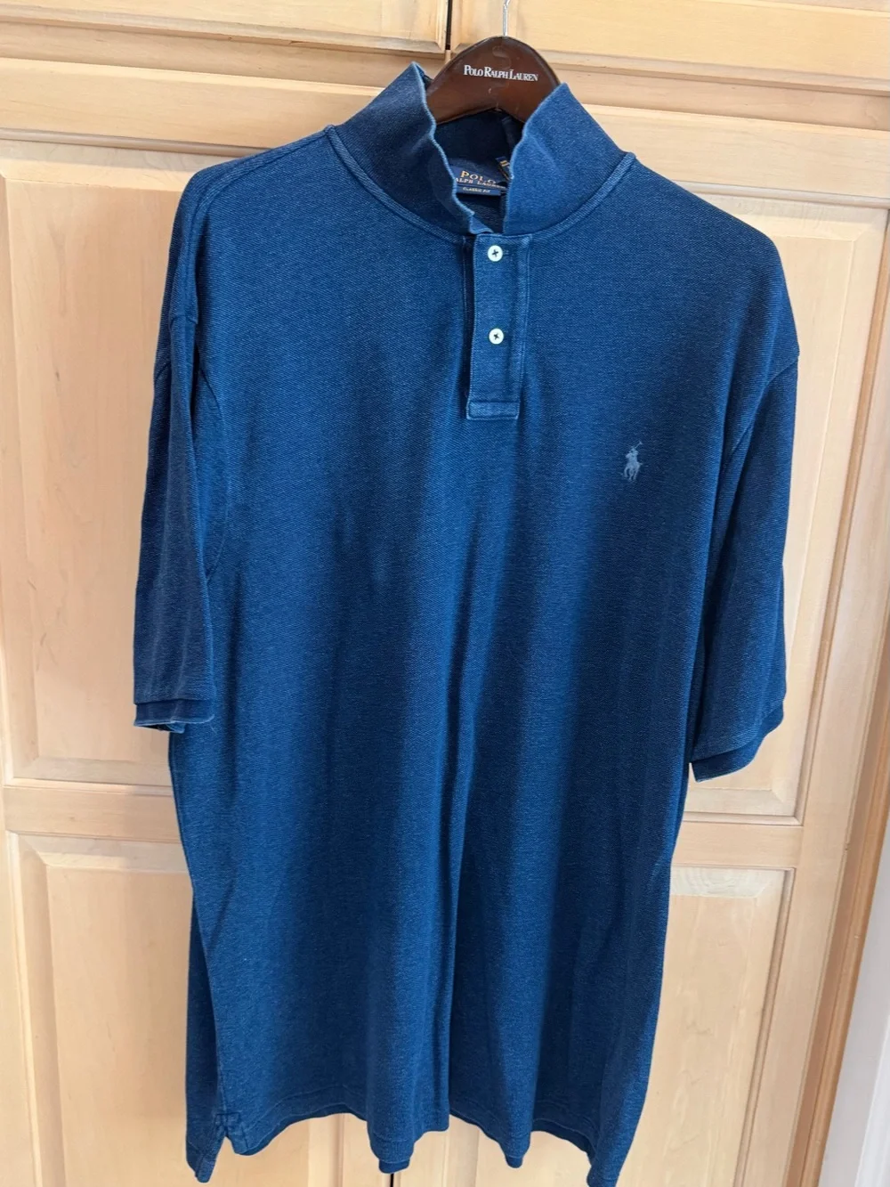 Polo Ralph Lauren Indigo Blue Garment Dyed Short-Sleeve Polo w/ Embroidered Pony